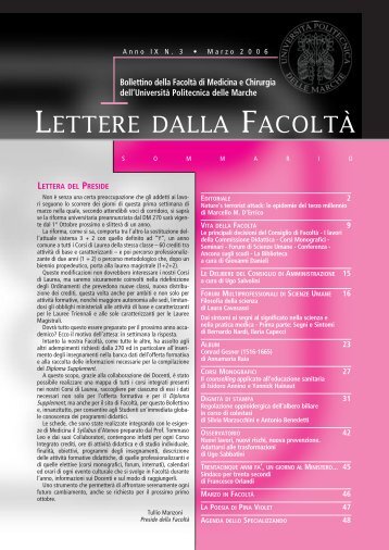 LETTERE 2006 03.pdf - Facoltà di Medicina e Chirurgia - Università ...