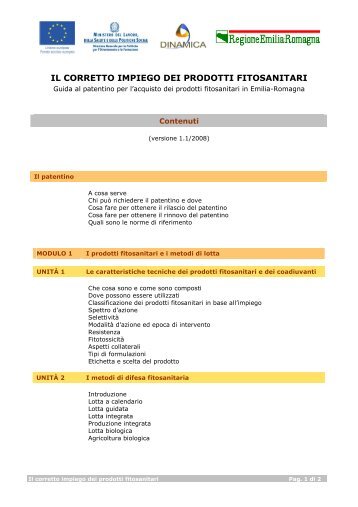 IL CORRETTO IMPIEGO DEI PRODOTTI FITOSANITARI - dinamica