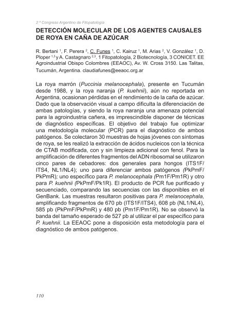 2º Congreso Argentino De Fitopatología Libro de Resúmenes