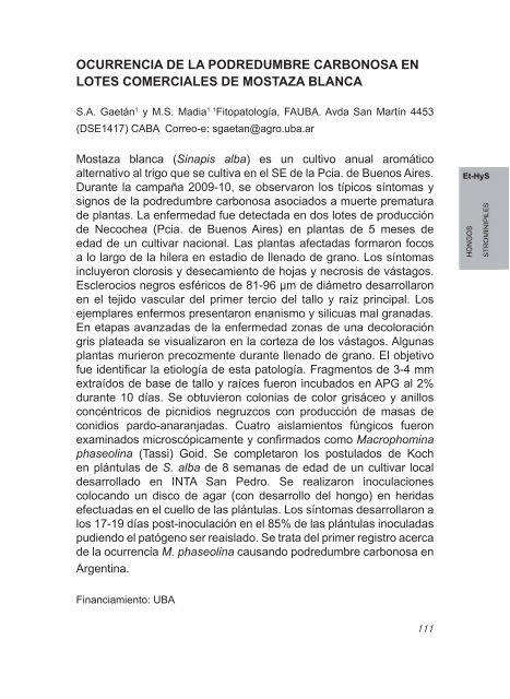 2º Congreso Argentino De Fitopatología Libro de Resúmenes