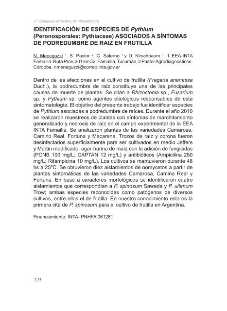 2º Congreso Argentino De Fitopatología Libro de Resúmenes