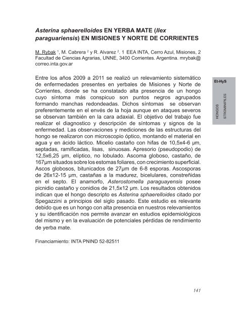 2º Congreso Argentino De Fitopatología Libro de Resúmenes