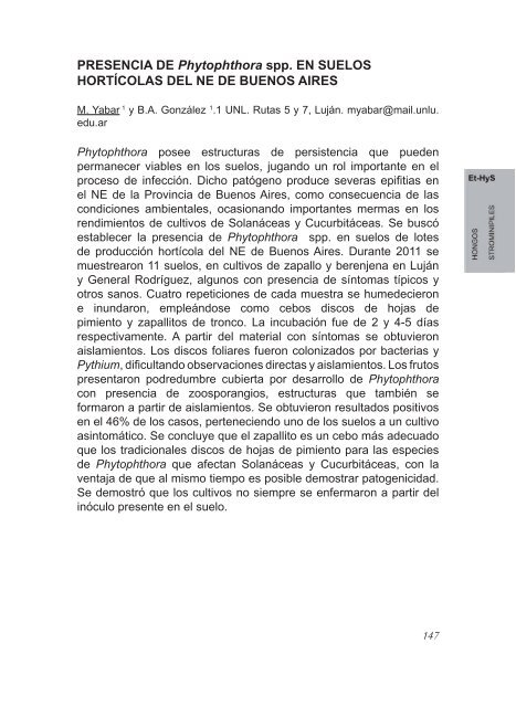 2º Congreso Argentino De Fitopatología Libro de Resúmenes