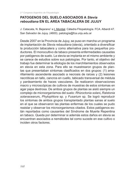 2º Congreso Argentino De Fitopatología Libro de Resúmenes