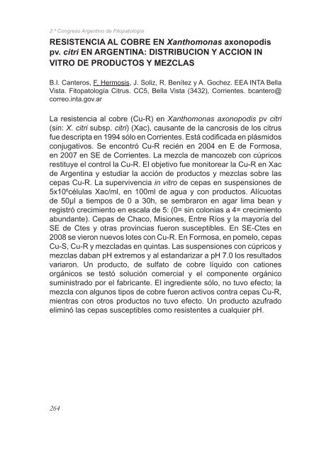 2º Congreso Argentino De Fitopatología Libro de Resúmenes