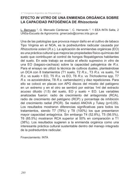 2º Congreso Argentino De Fitopatología Libro de Resúmenes