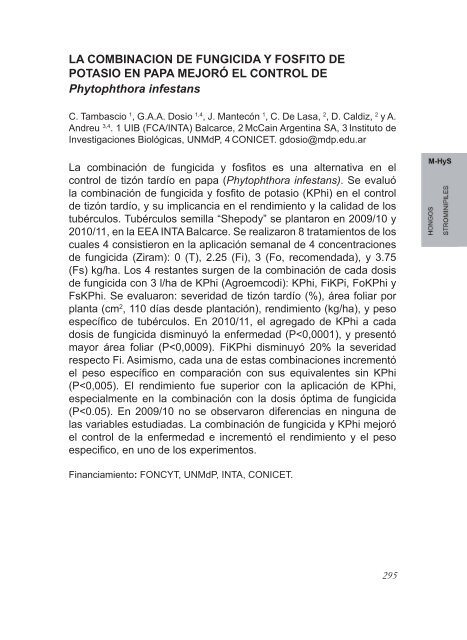 2º Congreso Argentino De Fitopatología Libro de Resúmenes