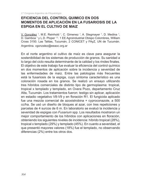 2º Congreso Argentino De Fitopatología Libro de Resúmenes