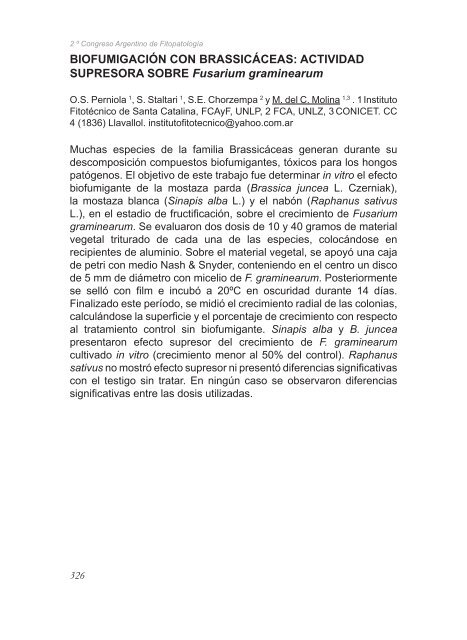 2º Congreso Argentino De Fitopatología Libro de Resúmenes