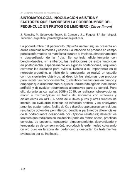 2º Congreso Argentino De Fitopatología Libro de Resúmenes