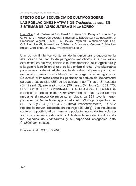 2º Congreso Argentino De Fitopatología Libro de Resúmenes