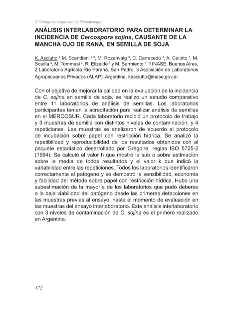 2º Congreso Argentino De Fitopatología Libro de Resúmenes