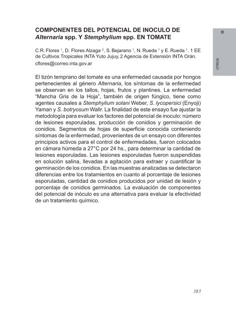 2º Congreso Argentino De Fitopatología Libro de Resúmenes