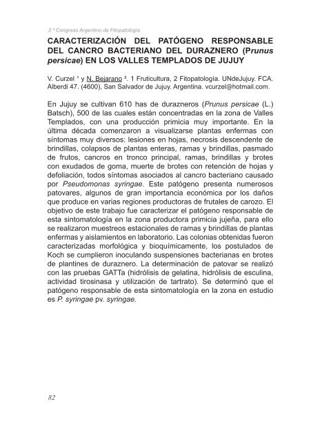 2º Congreso Argentino De Fitopatología Libro de Resúmenes