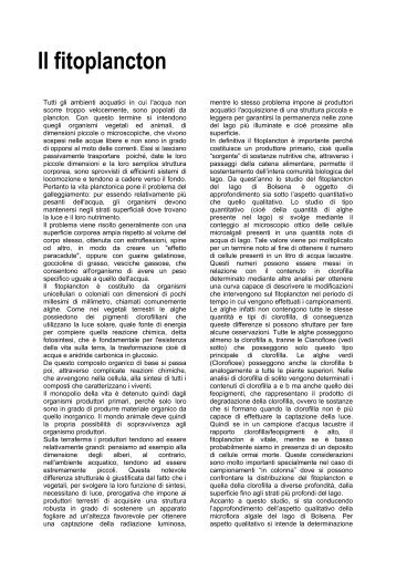 Il fitoplancton .PDF - Lago di Bolsena