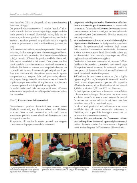 Guida all'uso corretto dei prodotti fitosanitari - Regione Piemonte