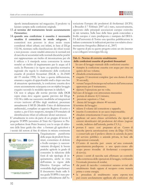 Guida all'uso corretto dei prodotti fitosanitari - Regione Piemonte