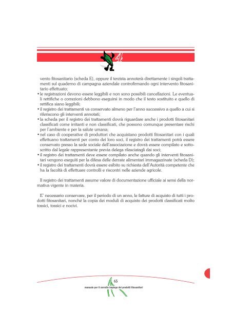 MANUALE per il corretto impiego dei prodotti fitosanitari - Lavoro e