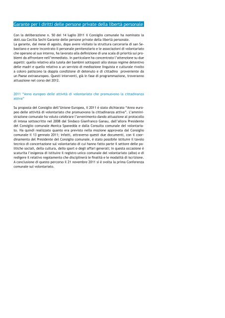 bilanciosociale 2011 - Comune di Sassari