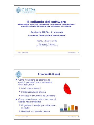 Il collaudo del software - Cnipa