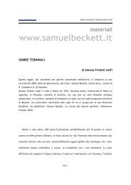 “Ombre terminali” di Alessia Proietti Gaffi (PDF) - Samuel Beckett