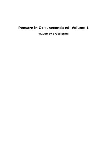 Pensare in c++ 2° vol - contiriccardo.