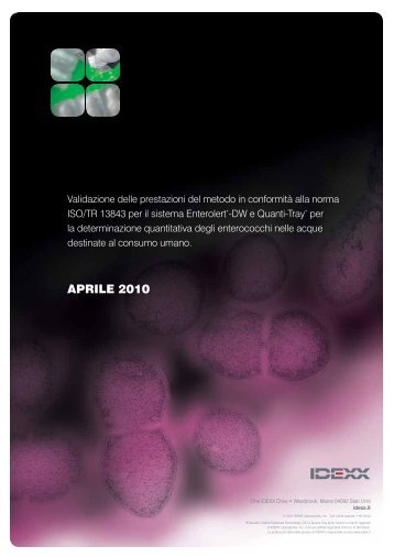 ISOTR 13843 Validation of EnterolertDW Quanti-Tray - IDEXX ...