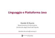 Tecnologia Java (1) - Informatica - Università degli Studi dell'Aquila