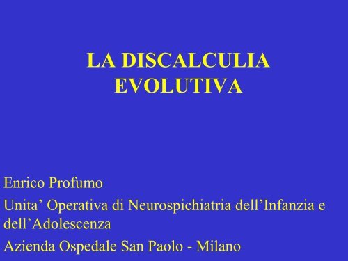La discalculia evolutiva - Valderassociata.altranet.it