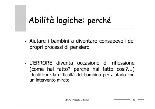 Lo sviluppo delle abilità logico-matematiche nei bambini in età ...