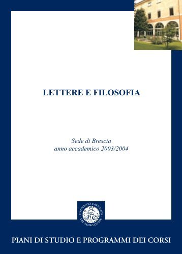 Guida dello studente a.a. 2003/2004 - Università Cattolica del Sacro ...