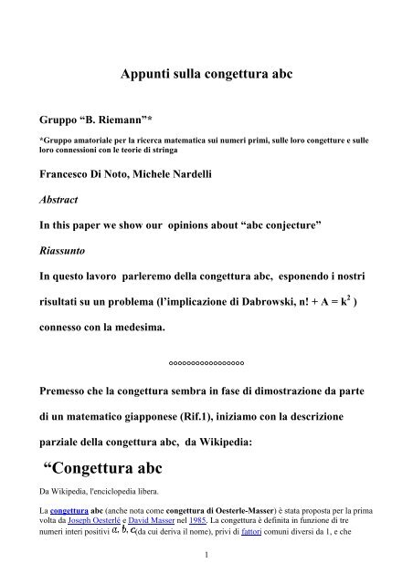 Appunti sulla congettura abc.pdf - Nardelli