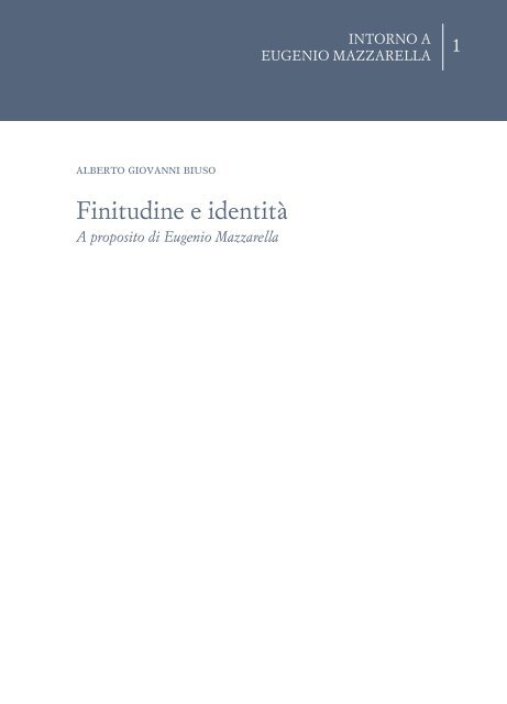 Finitudine e identità - Filosofia.it