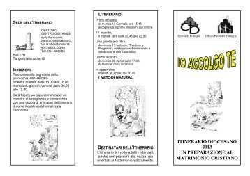 Percorso fidanzati a 16 incontri [.pdf] - Chiesa di Bologna