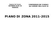 PIANO DI ZONA 2011-2015 - Azienda ULSS 16 Padova