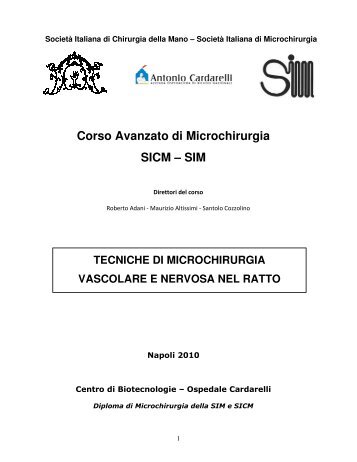 Manuale del Corso 2010 - Società Italiana di Microchirurgia