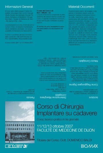 Corso di Chirurgia Implantare su cadavere - Biomax