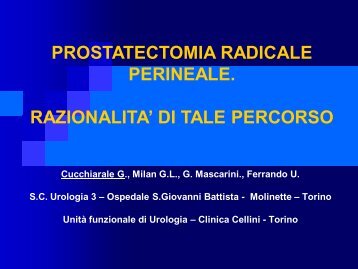 prostatectomia radicale perineale. razionalita' di tale percorso - Auro