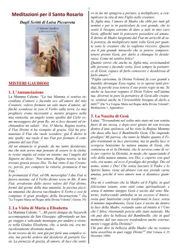 Il santo rosario con Luisa Piccarreta - Devozioni