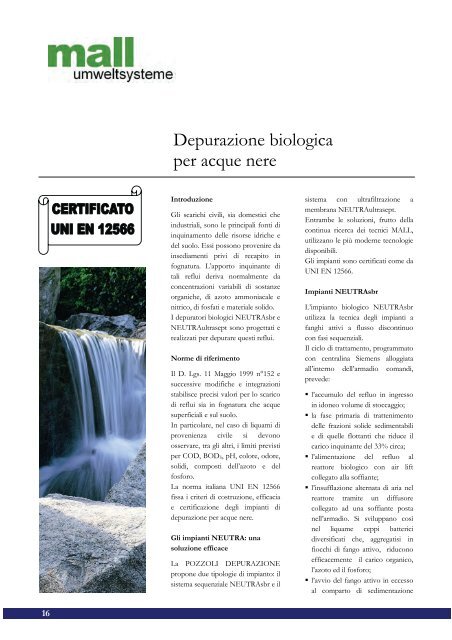 Impianti di depurazione delle acque reflue - Comip.it