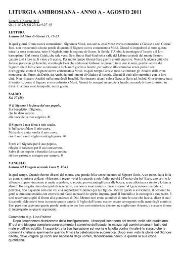 Commenti Rito Ambrosiano - 08 Agosto 2011.pdf - Padre Lino Pedron