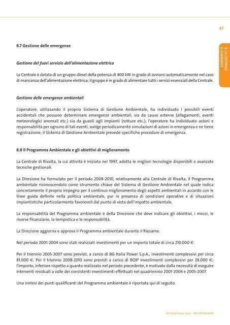 Download Dichiarazione Ambientale PDF - BG Group