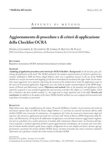 Aggiornamento di procedure e di criteri di applicazione della ... - epm