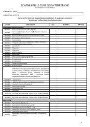 SCHEDA PER LE CURE ODONTOIATRICHE - Casagit