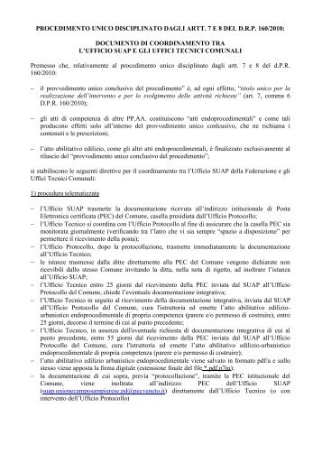 procedimento unico disciplinato dagli artt. 7 e 8 del drp 160/2010