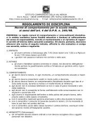 REGOLAMENTO DI DISCIPLINA - Scuolevalnervia.org