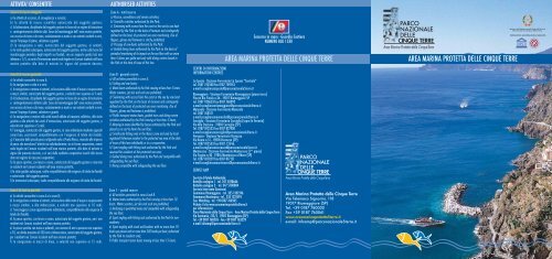 Depliant informativo AMP - Parco Nazionale delle Cinque Terre