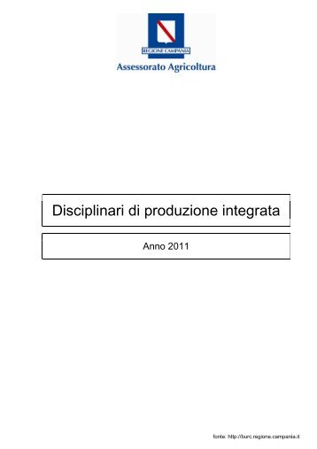 Scarica i disciplinari di produzione integrata - Regione Campania