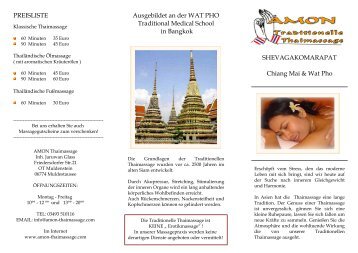 Angebots Flyer öffen - AMON Traditionelle Thaimassage