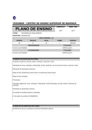 Plano de Ensino NIVELAMENTO Matemática - Cesumar